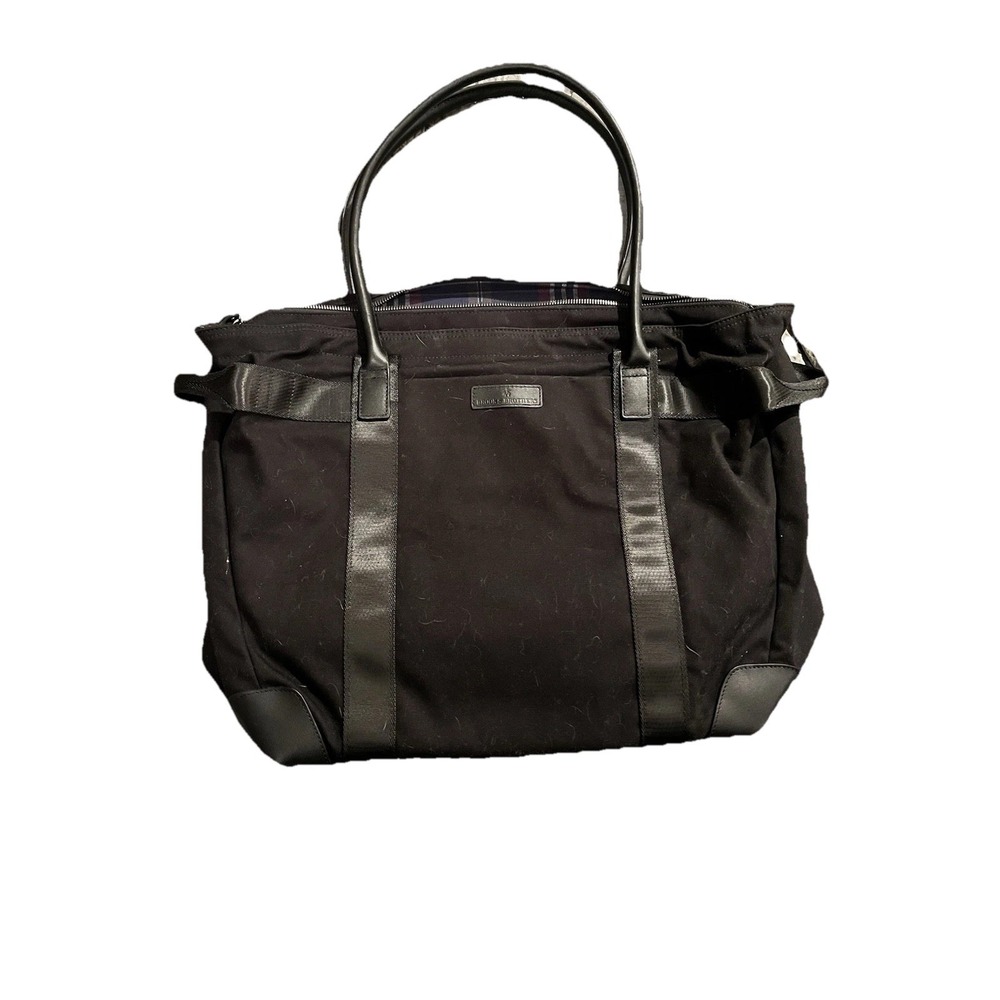 Brooks Brothers Canvas & Leather Laptop Bag